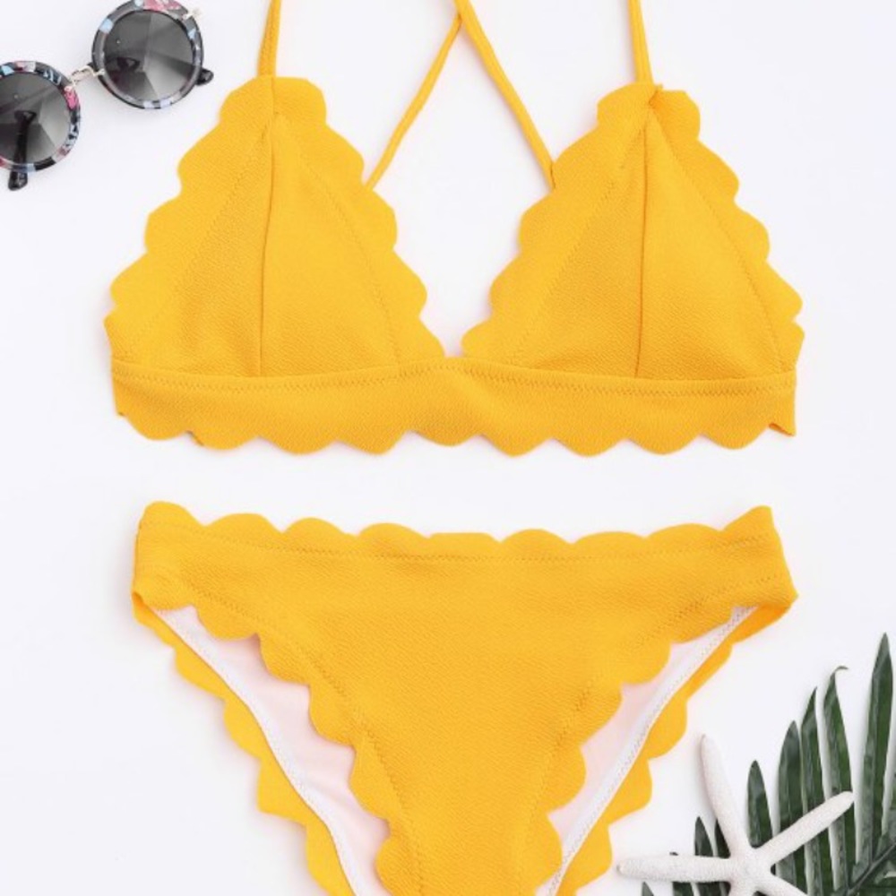 Yellow Ruffled Bikini